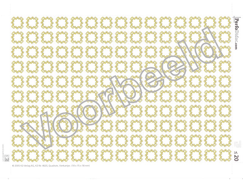 Goudzegels-vierkantjes PerfoDiDac. 150 afscheurbare zegels. Rekenonderwijs