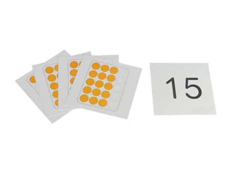 Kaartjes met op de voorzijde eierdoosbeelden en op de achterzijde het getal. Splitsen Rekenen tot 20.